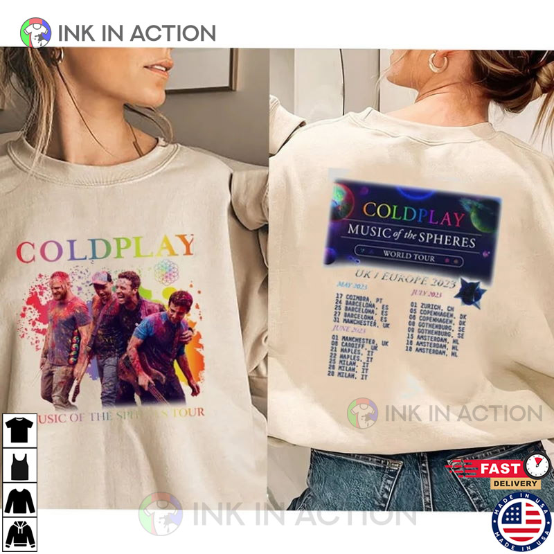 Coldplay World Tour 2023 Shirt - Ink In Action, superhero coldplay