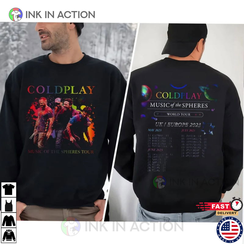 Coldplay Band Music Of The Spheres Tour Shirt, Coldplay Worl - Inspire  Uplift