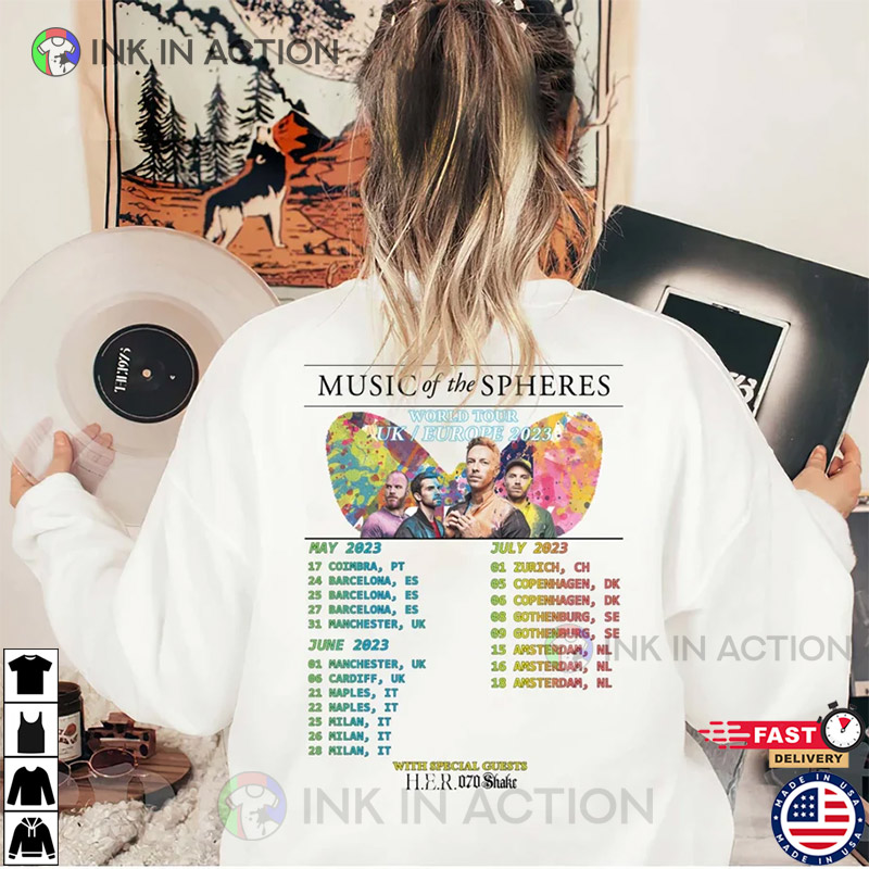 Coldplay Band 2023 Tour T-Shirt Music Of The Spheres World Sweatshirt  Concert Merch Hoodie - AnniversaryTrending