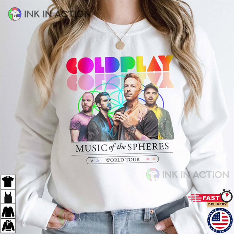 Coldplay Band Music Of The Spheres Tour Shirt, Coldplay Worl - Inspire  Uplift