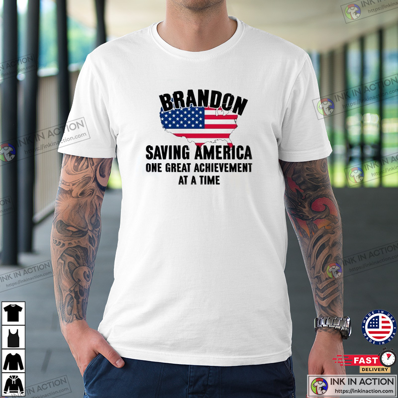 Dark Brandon Meme Let's Save America One Great Achievement At A Time T-Shirt  - Print your thoughts. Tell your stories.