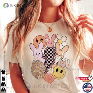 Easter Bunny Smiley Face Shirt Easter Sublimation T Shirt 2