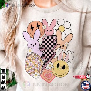 Easter Bunny Smiley Face Shirt Easter Sublimation T Shirt 4
