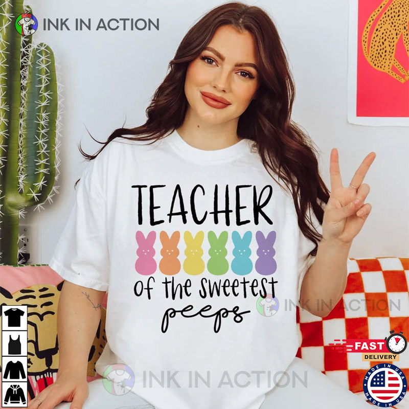 Teacher Happy Easter T-shirt for Men, Easter Women V Neck Shirt
