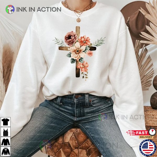 Easter is for Jesus Shirt, Floral Cross T-shirt