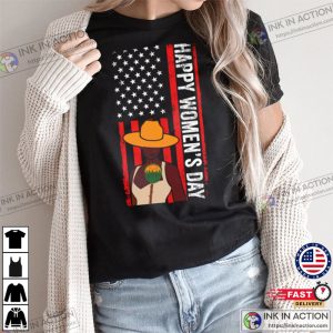 Happy Womens Day USA American Flag Women Empower T Shirt 3