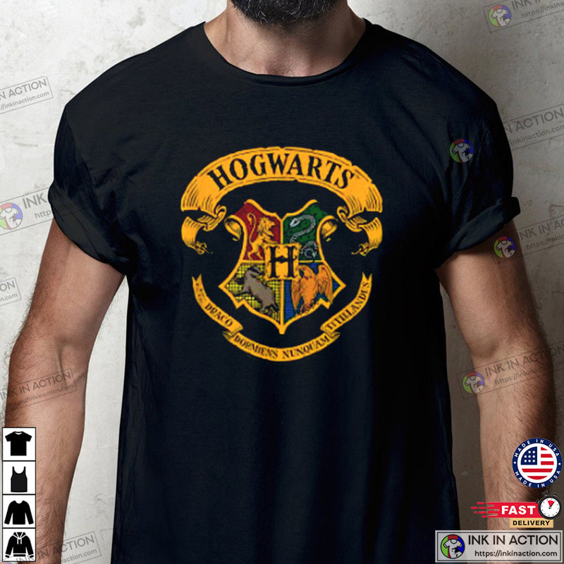 ondergoed Graan Wild Harry Potter Hogwarts Crest T-Shirt - Ink In Action