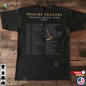 Imagine Dragons Mercury Tour 2022 T-Shirt Vintage 2 Side Black Cotton Tee  S-5XL