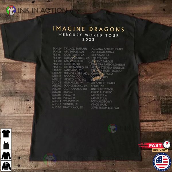 Imagine Dragons Tour 2023 Merch T-shirt