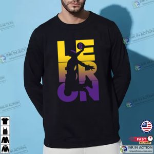 Lebron James Dunking 6 Lakers T Shirt 1