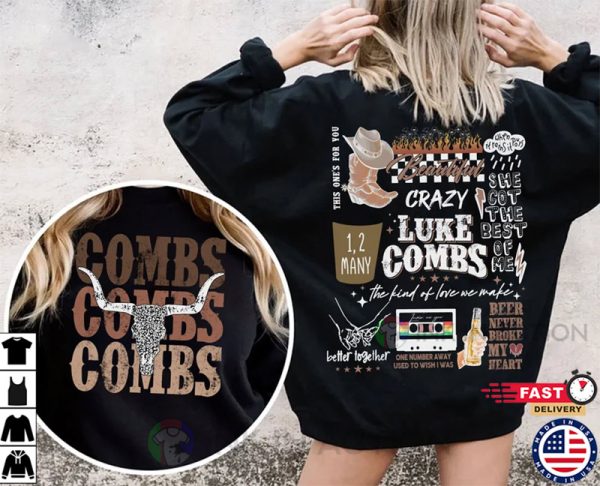 Luke Combs Crazy Bullhead Shirt, Country Music T-Shirt, Music Concert Shirt