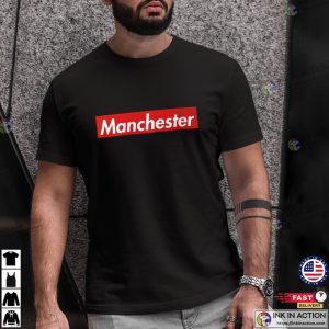 Manchester is Red Manchester United Soccer Gift T shirt Ink In Action