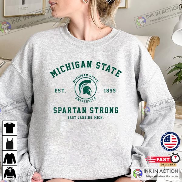 Michigan Old School Style Shirt, Spartan Strong Shirt