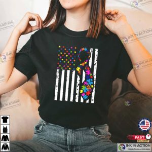 Support Autism Awareness Flag T shirt 1 1