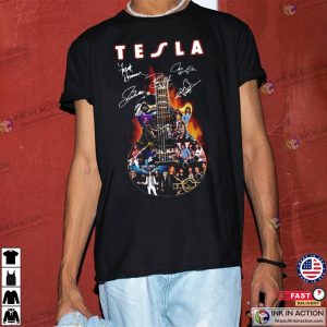 Tesla Band Album Cover Photo Guitar T shirt 1