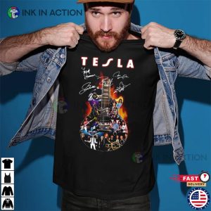 Tesla Band Album Cover Photo Guitar T shirt 3