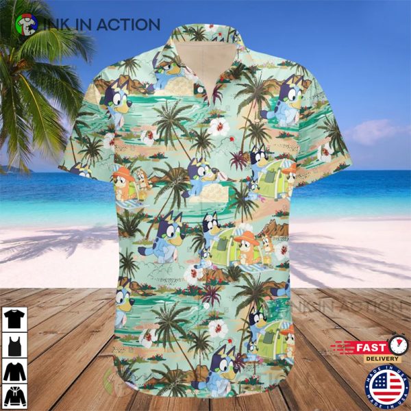 Bluey Hawaiian Shirt, Tropical Summer Hawaii Shirt