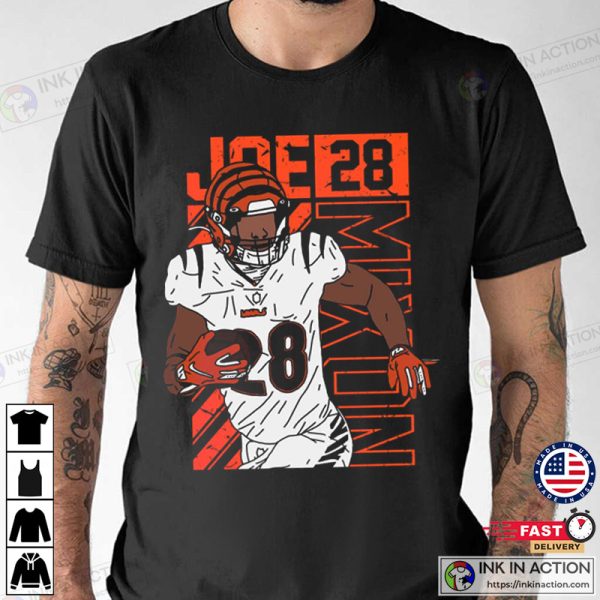 Cincinnati Bengals No 28 Joe Mixon Unisex T-shirt