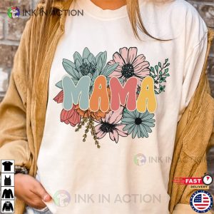Comfort Colors Retro Floral Mama T shirt Mothers Day 1 Ink In Action