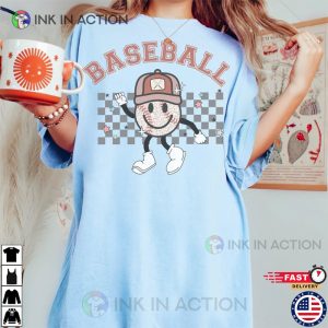Comfort Colors® Retro Happy Baseball Graphic T-shirt, Baseball Mom Shirt
