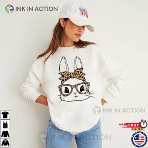 Cute Bunny With Leopard Bandana And Glasses T-shirt