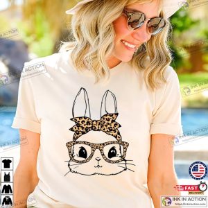 Cute Bunny With Leopard Bandana And Glasses T shirt 3 Ink In Action
