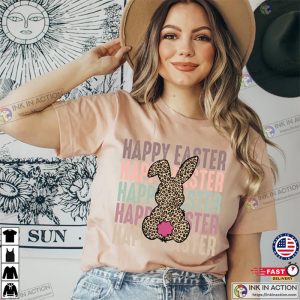 Cute Easter Leopard Bunny T Shirt 2 Ink In Action