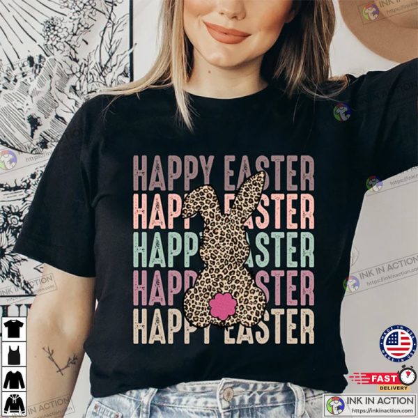 Cute Easter Leopard Bunny T-Shirt