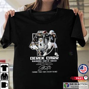 Derek Carr Raiders 2014 – 2022 Thank You For Everything T Shirt 3
