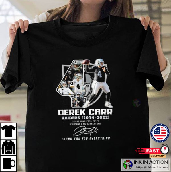 Derek Carr Raiders 2014 – 2022 Thank You For Everything  T-Shirt