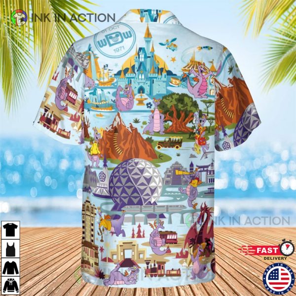 Disney Figment Funny Hawaiian Set Epcot Figment Hawaiian Shirt