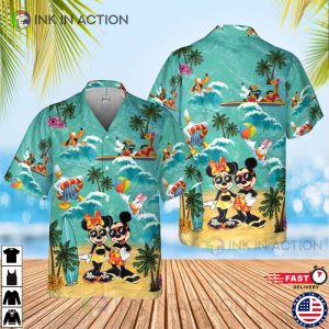 Disney Mickey And Minnie Hawaiian Shirt, Mickey And Friends Family Vacation Disney Trip