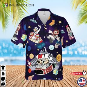 Disney Mickey and Friends Space Mountain Vintage Hawaiian Shirt 1
