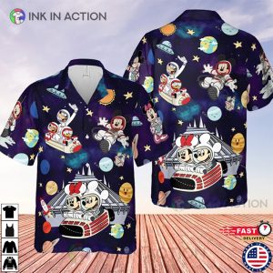 Disney Mickey and Friends Space Mountain Vintage Hawaiian Shirt 3