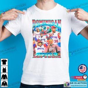Dominican Republic Baseball Team Vintage T shirt 1 Ink In Action