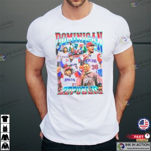 Dominican Republic Baseball Team Vintage T shirt 4 Ink In Action