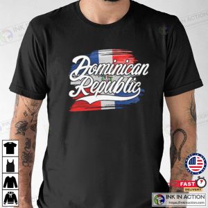 Dominican Republic Brush Flag T Shirt 2 Ink In Action