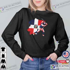 Dominican Republic Flag Baseball T shirt 4 Ink In Action