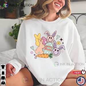 Easter Bunny Retro Smiley Face T shirt 4 Ink In Action