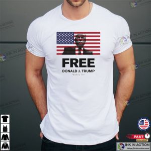Free Donald J. Trump Flag with Matthew 510 T shirt 2 Ink In Action