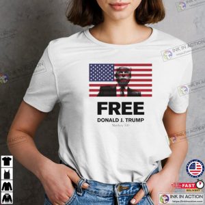 Free Donald J. Trump Flag with Matthew 510 T shirt 4 Ink In Action