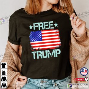 Free Trump American Flag 2024 T Shirt 1 Ink In Action