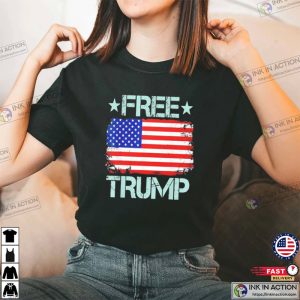 Free Trump American Flag 2024 T Shirt 2 Ink In Action