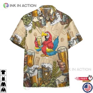 Gearhumans Parrot And Beer Custom Hawaii Shirt
