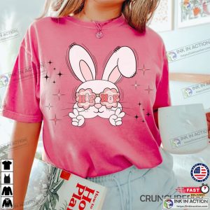 Hip Hop Easter Bunny With Glasses Cute Ladies Christian Easter Day Tshirt 3 Ink In Action