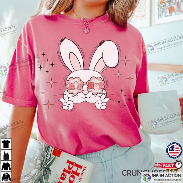Hip Hop Easter Bunny With Glasses, Cute Ladies Christian Easter Day Tshirt
