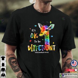 Its Ok To Be Different Giraffe T-Shirt, Autism Awareness T-Shirt