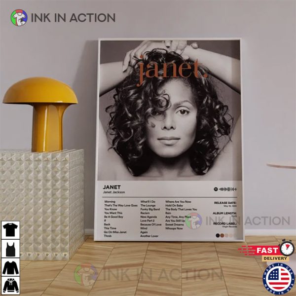 Janet Jackson Album Poster, Wall Art Print