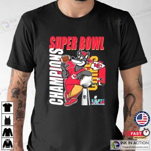 Kc. wolf super bowl champions Kansas city Chiefs Football NFL T shirt 1 Ink In Action