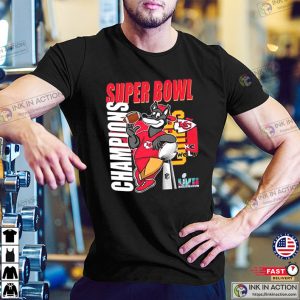 Kc. wolf super bowl champions Kansas city Chiefs Football NFL T shirt 3 Ink In Action
